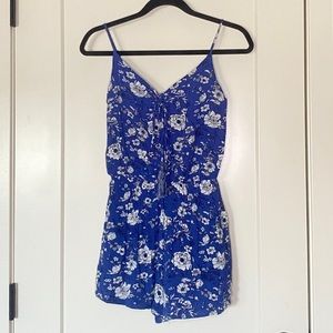 Target blue flower romper